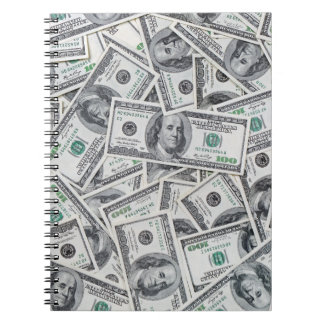 Hintergrund 100 Dollar Rechnungen. Notizblock