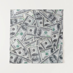 Hintergrund 100 Dollar Rechnungen. Wandteppich