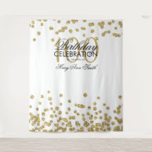 Hintergrund 100. Geburtstag Gold White Confetti