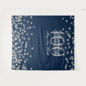 Hintergrund 100. Geburtstag Silver Navy Blue Confe Wandteppich (Vorderseite (Horizontal))