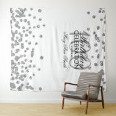 Hintergrund 100. Geburtstag Silver White Confetti Wandteppich (Beispiel (Horizontal))