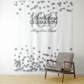 Hintergrund 100. Geburtstag Silver White Confetti Wandteppich (Beispiel)