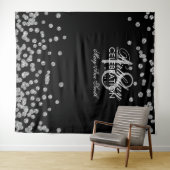 Hintergrund 18. Geburtstag Silver Black Confetti Wandteppich (Beispiel (Horizontal))