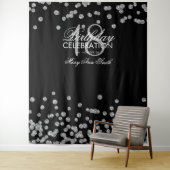 Hintergrund 18. Geburtstag Silver Black Confetti Wandteppich (Beispiel)