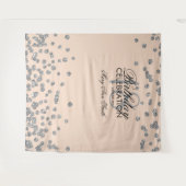 Hintergrund 18. Geburtstag Silver Blush Pink Confe Wandteppich (Vorderseite (Horizontal))