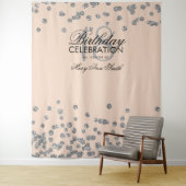 Hintergrund 18. Geburtstag Silver Blush Pink Confe Wandteppich (Beispiel)
