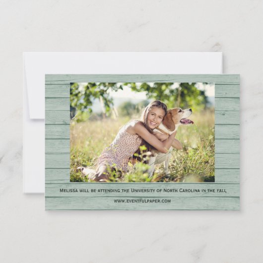 Hintergrund-3x5-Abschluss-Ankündigung von Holzkart Ankündigung (Rückseite)