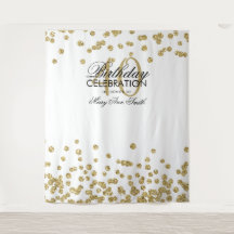 Hintergrund 40. Geburtstag Gold White Confetti