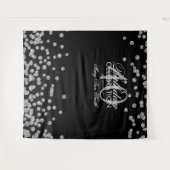 Hintergrund 40. Geburtstag Silver Black Confetti Wandteppich (Vorderseite (Horizontal))