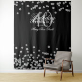 Hintergrund 40. Geburtstag Silver Black Confetti Wandteppich (Beispiel)