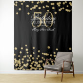 Hintergrund 50. Geburtstag Gold Black Confetti Wandteppich (Beispiel)