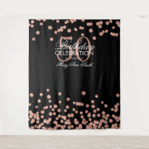 Hintergrund 50. Geburtstag Rose Gold Black Confett