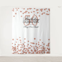 Hintergrund 50. Geburtstag Rose Gold White Confett