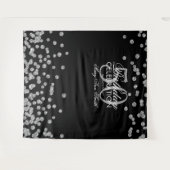 Hintergrund 50. Geburtstag Silver Black Confetti Wandteppich (Vorderseite (Horizontal))