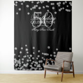 Hintergrund 50. Geburtstag Silver Black Confetti Wandteppich (Beispiel)