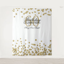 Hintergrund 60. Geburtstag Gold White Confetti