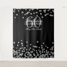 Hintergrund 60. Geburtstag Silver Black Confetti