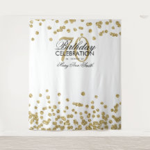 Hintergrund 70. Geburtstag Gold White Confetti