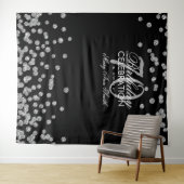 Hintergrund 70. Geburtstag Silver Black Confetti Wandteppich (Beispiel (Horizontal))
