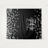 Hintergrund 70. Geburtstag Silver Black Confetti Wandteppich (Vorderseite (Horizontal))