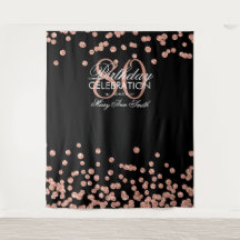 Hintergrund 80. Geburtstag Rose Gold Black Confett