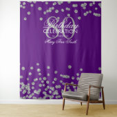 Hintergrund 80. Geburtstag Silver Lila Confetti Wandteppich (Beispiel)