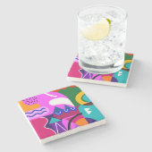 Hintergrund Abstrakter geometrischer Formen Steinuntersetzer (Seitenansicht)