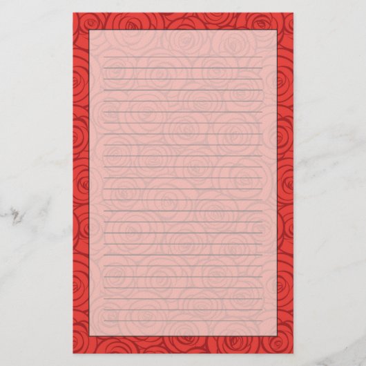 Hintergrund abstrakter Rote Rosen Briefpapier (Vorderseite)