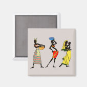 Hintergrund afrikanischer Frauen Magnet (Vorderseite/Rückseite)