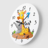 Hintergrund animierter Tiere Große Wanduhr (Winkel)