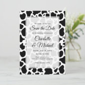 Hintergrund Ankündigung Datum freihalten Kuhmuster (Stehend Vorderseite)