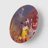 Hintergrund-Aquarell 8 Runde Wanduhr (Winkel)