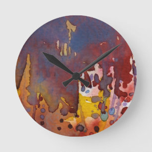 Hintergrund-Aquarell 8 Runde Wanduhr