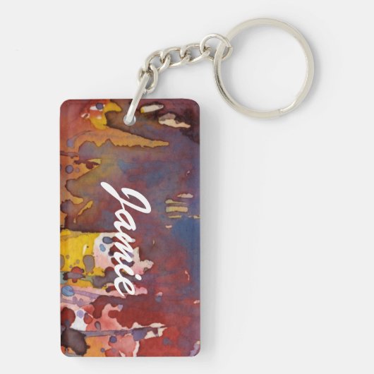 Hintergrund-Aquarell 8 Schlüsselanhänger (Rückseite)