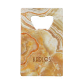 Hintergrund aus beigem und braunem Imitat Geldbeutel Flaschenöffner (Rückseite)