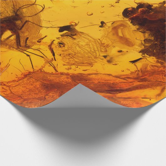 Hintergrund aus Bernstein Geschenkpapier (Ecke)