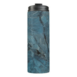 Hintergrund aus blauem Marmor, italienischer Marbe Thermosbecher