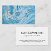 Hintergrund aus blauem Marmor Visitenkarte (Vorne/Hinten)