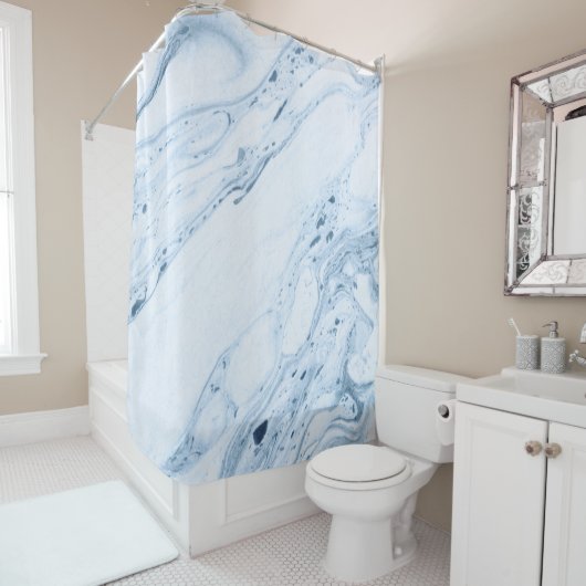 Hintergrund aus blaugrauem Marmor Duschvorhang (Beispiel)