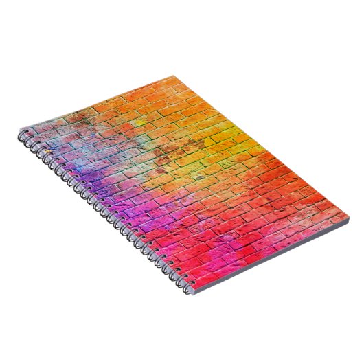 Hintergrund aus farbigen Ziegelsteinen, Farbe, Hin Notizblock (Rechte Seite)