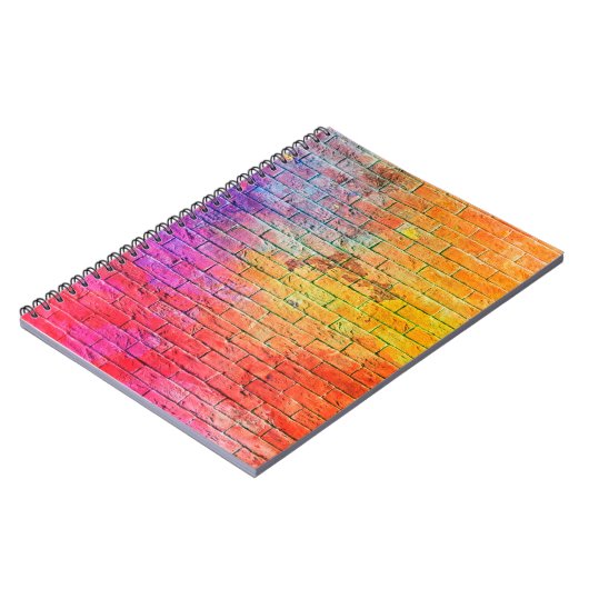 Hintergrund aus farbigen Ziegelsteinen, Farbe, Hin Notizblock (Linke Seite)