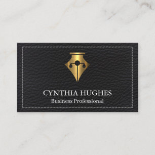 Hintergrund aus festem Leder   Pen Legal Logo Visitenkarte