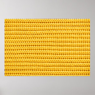 Hintergrund aus gelbem gestricktem Wolle Poster