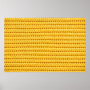 Hintergrund aus gelbem gestricktem Wolle Poster