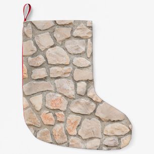 Hintergrund aus grauem Stein, Stein, Textur, Wand, Kleiner Weihnachtsstrumpf