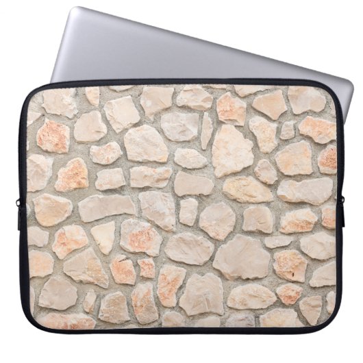Hintergrund aus grauem Stein, Stein, Textur, Wand, Laptopschutzhülle (Vorderseite)