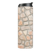 Hintergrund aus grauem Stein, Stein, Textur, Wand, Thermosbecher (Nach links gedreht)