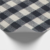 Hintergrund aus kariertem Baumwollstoff. Geschenkpapier (Ecke)