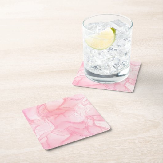 Hintergrund aus rosa Marmor, Hintergrund der flüss Rechteckiger Pappuntersetzer (Vor Ort)