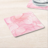 Hintergrund aus rosa Marmor, Hintergrund der flüss Rechteckiger Pappuntersetzer (angewinkelt)